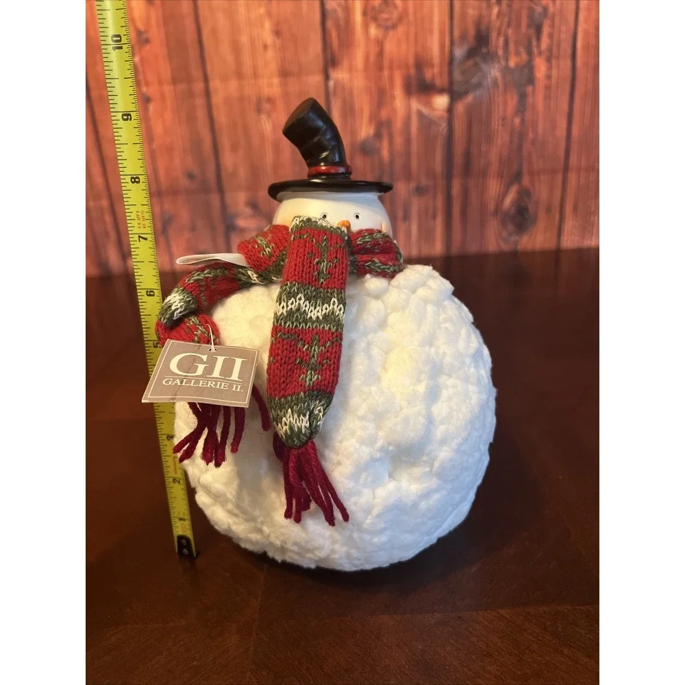 Christmas Snowman With Top Hat‎ And Scarf Gallerie II Decor Holidays